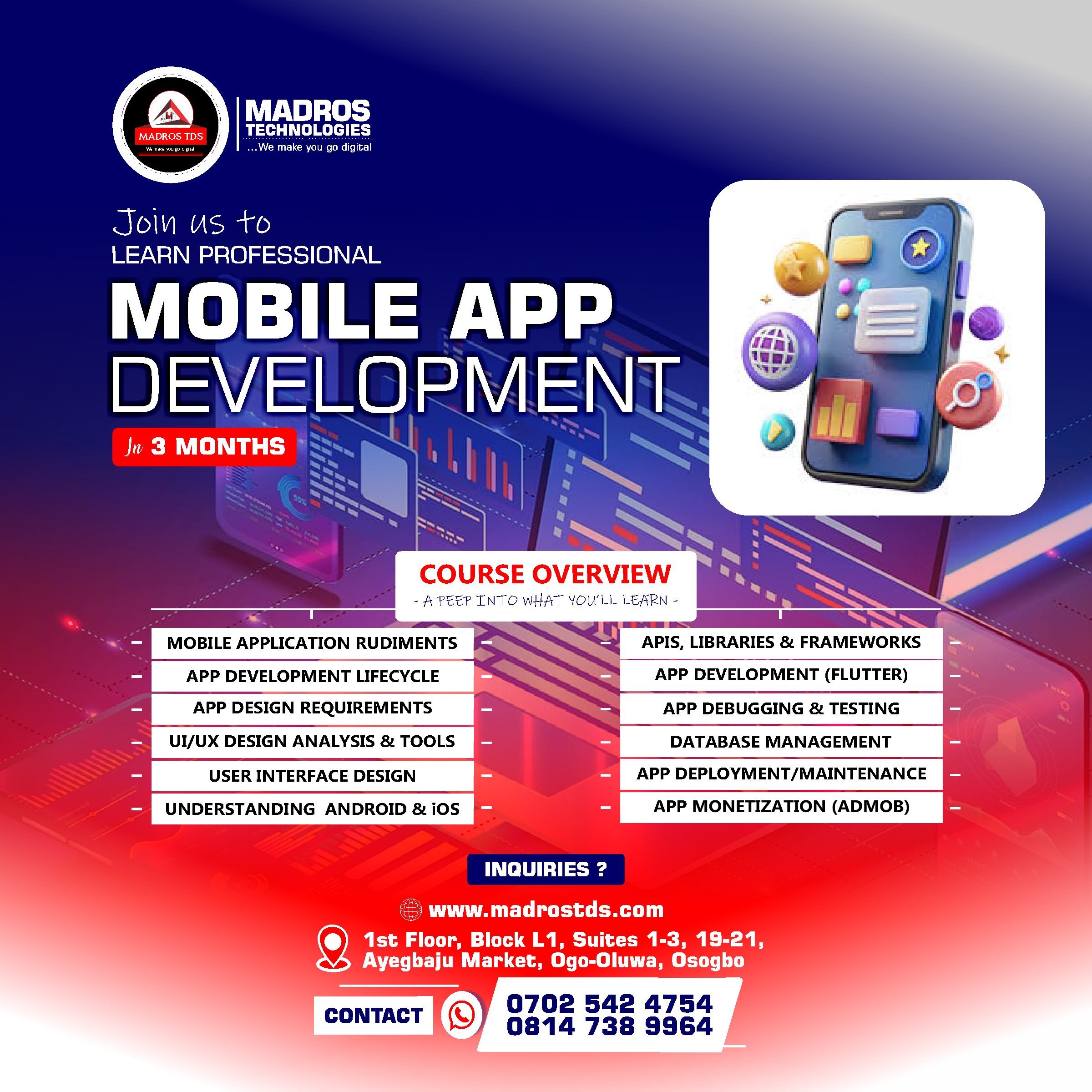 Mobile App Development Professional Tech Skill in Osogbo